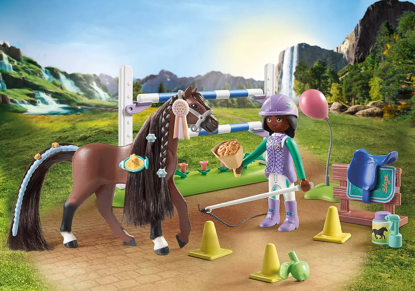 Playmobil Horses of Waterfall: Jumping Arena with Zoe and Blaze